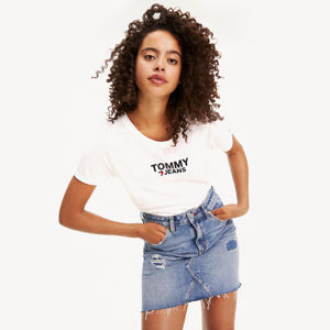 Tommy Jeans dámské bílé tričko Heart - M (YA2)